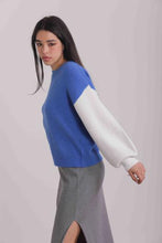 Carica l&#39;immagine nel visualizzatore di Gallery, maglia scollo tondo con maniche colorate - mimì muà - bluette
