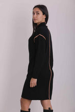 Carica l&#39;immagine nel visualizzatore di Gallery, abito lungo con bordi a contrasto - cammello nero
