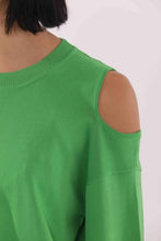 Carica l&#39;immagine nel visualizzatore di Gallery, maglia scollo tondo con spalle scoperte - mimì muà - verde menta
