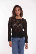 Carica l&#39;immagine nel visualizzatore di Gallery, maglia trama a rombi traforata lurex - mimì muà - nero
