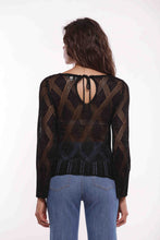 Carica l&#39;immagine nel visualizzatore di Gallery, maglia trama a rombi traforata lurex - mimì muà - nero
