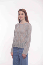 Carica l&#39;immagine nel visualizzatore di Gallery, maglia trama a rombi traforata lurex - mimì muà - grigio
