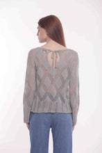 Carica l&#39;immagine nel visualizzatore di Gallery, maglia trama a rombi traforata lurex - mimì muà - grigio
