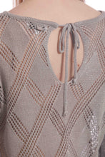 Carica l&#39;immagine nel visualizzatore di Gallery, maglia trama a rombi traforata lurex - mimì muà - grigio
