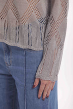 Carica l&#39;immagine nel visualizzatore di Gallery, maglia trama a rombi traforata lurex - mimì muà - grigio
