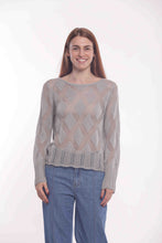 Carica l&#39;immagine nel visualizzatore di Gallery, maglia trama a rombi traforata lurex - mimì muà - grigio
