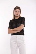 Carica l&#39;immagine nel visualizzatore di Gallery, cardigan maniche corte in crochet - mimì muà - nero
