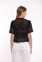 Carica l&#39;immagine nel visualizzatore di Gallery, cardigan maniche corte in crochet - mimì muà - nero
