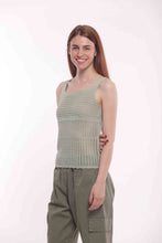Carica l&#39;immagine nel visualizzatore di Gallery, top in maglia crochet - mimì muà - verde salvia

