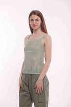 Carica l&#39;immagine nel visualizzatore di Gallery, top in maglia crochet - mimì muà - verde salvia
