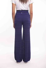 Carica l&#39;immagine nel visualizzatore di Gallery, pantalone palazzo in maglia crochet - mimì m 2025uà - blu
