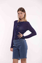 Carica l&#39;immagine nel visualizzatore di Gallery, cardigan in crochet - mimì muà - blu
