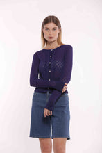 Carica l&#39;immagine nel visualizzatore di Gallery, cardigan in crochet - mimì muà - blu

