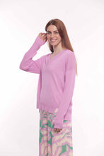 Carica l&#39;immagine nel visualizzatore di Gallery, maglia scollo a V con spacchetti - mimì muà - ciclamino
