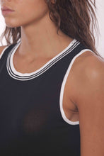 Carica l&#39;immagine nel visualizzatore di Gallery, top in maglia con dettagli bicolor - mimì muà - blu bianco
