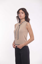 Carica l&#39;immagine nel visualizzatore di Gallery, top in maglia con cravatta bicolor - mimì muà - cammello
