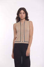 Carica l&#39;immagine nel visualizzatore di Gallery, top in maglia con cravatta bicolor - mimì muà - cammello
