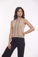 Carica l&#39;immagine nel visualizzatore di Gallery, top in maglia con cravatta bicolor - mimì muà - cammello
