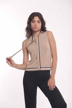 Carica l&#39;immagine nel visualizzatore di Gallery, top in maglia con cravatta bicolor - mimì muà - cammello
