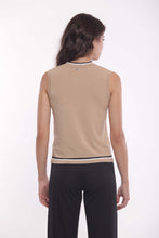 Carica l&#39;immagine nel visualizzatore di Gallery, top in maglia con cravatta bicolor - mimì muà - cammello
