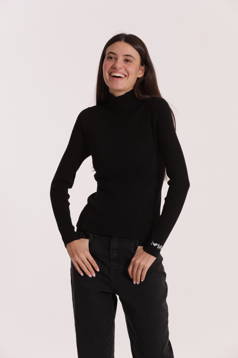 maglia con ricamo sul polso - mimì muà - nero