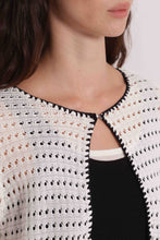 Carica l'immagine nel visualizzatore di Gallery, cardigan traforato bicolor  - mimì muà - panna nero
