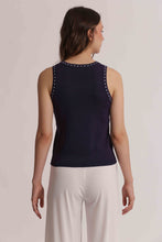 Carica l'immagine nel visualizzatore di Gallery, top in maglia con dettaglio tratteggiato  - mimì muà - blu
