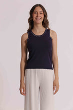 Carica l'immagine nel visualizzatore di Gallery, top in maglia con dettaglio tratteggiato  - mimì muà - blu
