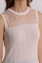 Carica l'immagine nel visualizzatore di Gallery, top in maglia con dettaglio trasparente  - mimì muà - panna
