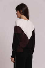 Carica l'immagine nel visualizzatore di Gallery, maglia scollo a v con gioco di rombi - mimì muà - panna
