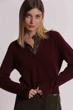 Carica l'immagine nel visualizzatore di Gallery, maglia cardigan con tasche - mimì muà - prugna
