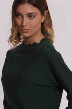 Carica l'immagine nel visualizzatore di Gallery, maglia con dettagli traforati - mimì muà - verde teal
