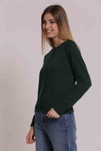 Carica l'immagine nel visualizzatore di Gallery, cardigan scollo tondo  - mimì muà -  verde teal
