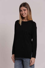 Carica l'immagine nel visualizzatore di Gallery, maglia con strass e collo removibile  - mimì muà -  nero
