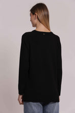 Carica l'immagine nel visualizzatore di Gallery, maglia con strass e collo removibile  - mimì muà -  nero
