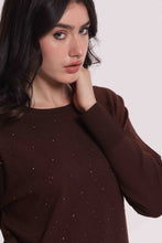 Carica l'immagine nel visualizzatore di Gallery, maglia con strass e collo removibile  - mimì muà -  moro
