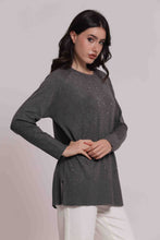 Carica l'immagine nel visualizzatore di Gallery, maglia con strass e collo removibile  - mimì muà - grigio
