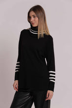 Carica l'immagine nel visualizzatore di Gallery, maglia con righe e collo removibile - mimì muà - nero
