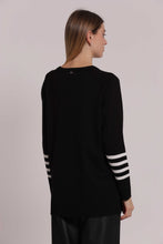 Carica l'immagine nel visualizzatore di Gallery, maglia con righe e collo removibile - mimì muà - nero
