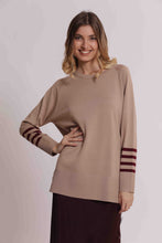 Carica l'immagine nel visualizzatore di Gallery, maglia con righe e collo removibile - mimì muà - cammello
