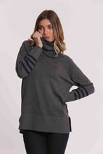 Carica l'immagine nel visualizzatore di Gallery, maglia con righe e collo removibile - mimì muà - grigio
