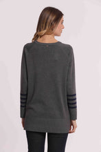 Carica l'immagine nel visualizzatore di Gallery, maglia con righe e collo removibile - mimì muà - grigio
