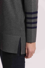 Carica l'immagine nel visualizzatore di Gallery, maglia con righe e collo removibile - mimì muà - grigio

