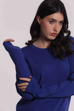 Carica l'immagine nel visualizzatore di Gallery, maglia con collo removibile nero  - mimì muà -  blu china
