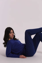 Carica l'immagine nel visualizzatore di Gallery, maglia con collo removibile nero  - mimì muà -  blu china

