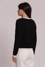 Carica l'immagine nel visualizzatore di Gallery, maglia scollo a v bicolor   - mimì muà -  nero
