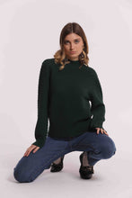 Carica l'immagine nel visualizzatore di Gallery, maglia lupetto con trama diagonale - mimì muà - verde teal
