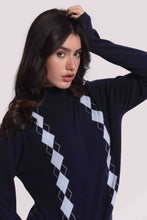 Carica l'immagine nel visualizzatore di Gallery, maglia lupetto con dettaglio rombo - mimì muà - blu
