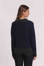 Carica l'immagine nel visualizzatore di Gallery, maglia bicolor con zip  - mimì muà - blu
