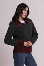 Carica l'immagine nel visualizzatore di Gallery, maglia bicolor con zip  - mimì muà - grigio
